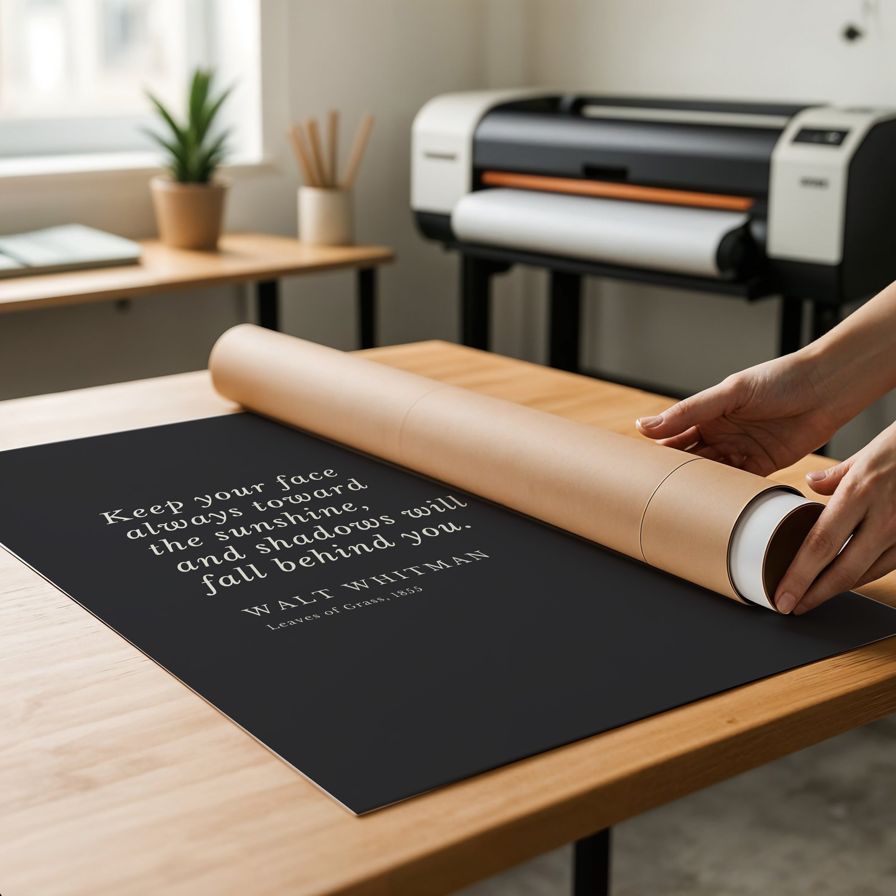 Walt Whitman 'Sunshine' Quote Matte Poster A2 | Inspiring Literary Wall Art in Various Sizes